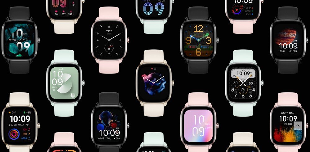 Smartwatch AMAZFIT GTS 4 mini ekran bateria czujniki zdrowie sport pasek ładowanie pojemność rozdzielczość łączność sterowanie krew puls rozmowy smartfon aplikacja
