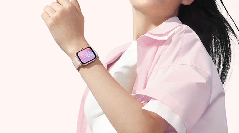 Smartwatch AMAZFIT GTS 4 mini ekran bateria czujniki zdrowie sport pasek ładowanie pojemność rozdzielczość łączność sterowanie krew puls rozmowy smartfon aplikacja