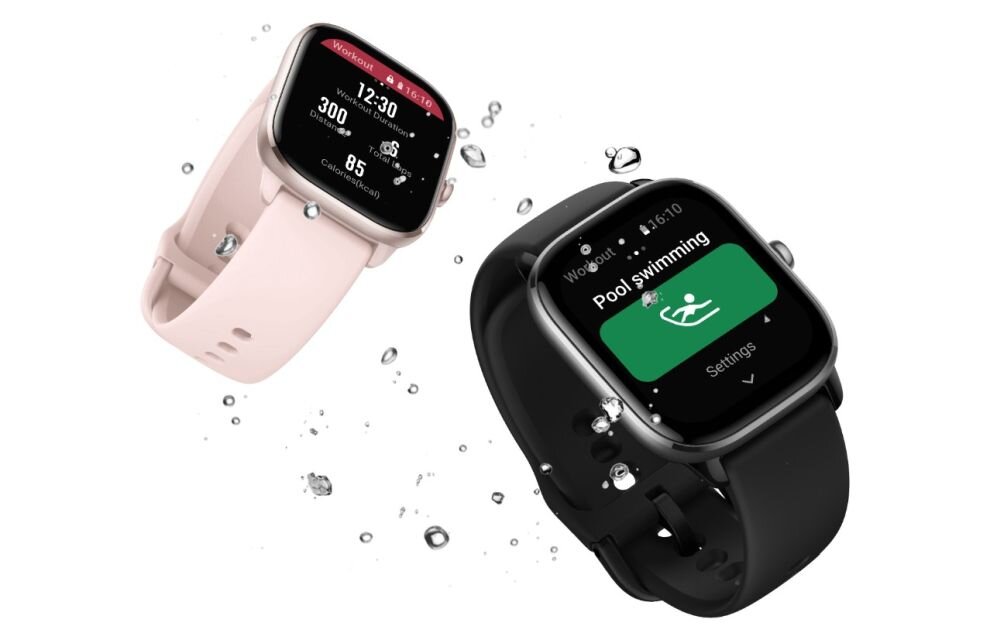 Smartwatch AMAZFIT GTS 4 mini ekran bateria czujniki zdrowie sport pasek ładowanie pojemność rozdzielczość łączność sterowanie krew puls rozmowy smartfon aplikacja