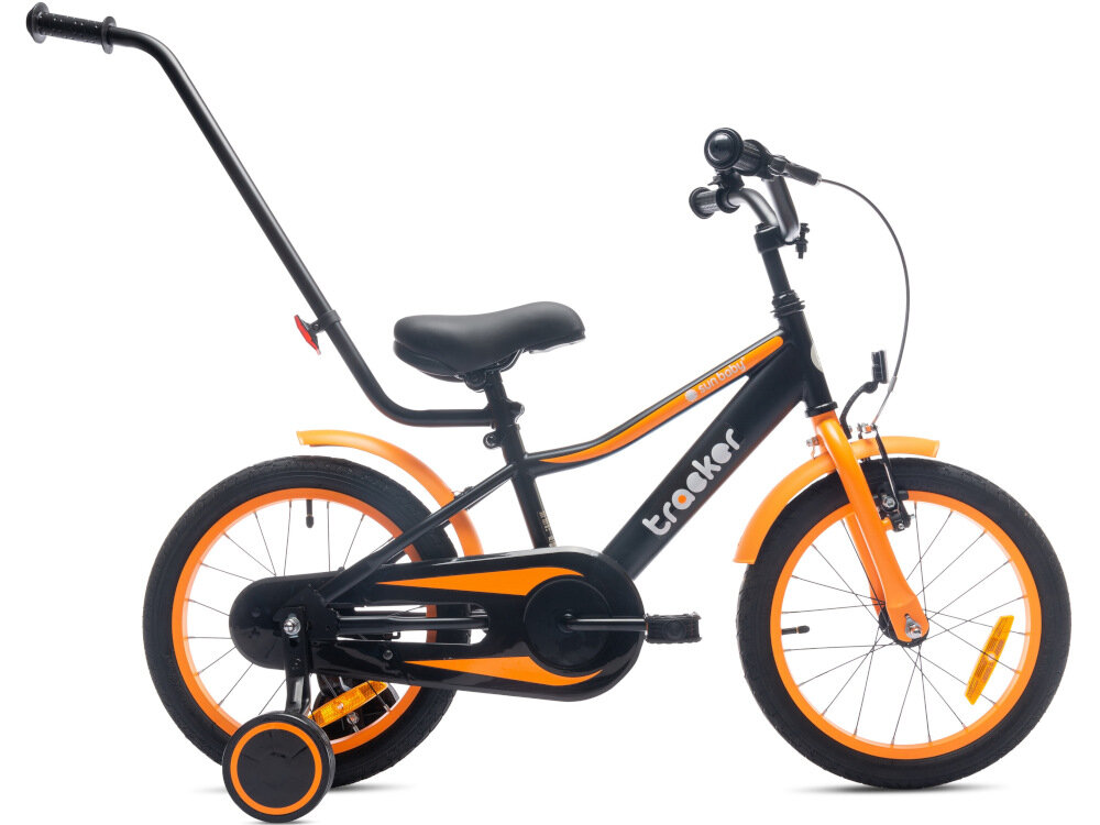 Rower dziecięcy SUN BABY Tracker 16 cali dla chłopca Pomarańczowy radość płynącą z jazdy pełne bezpieczeństwo dla chłopców w wieku od 4 do lat efektywna nauka jazdy szlifowanie umiejętności stabilny