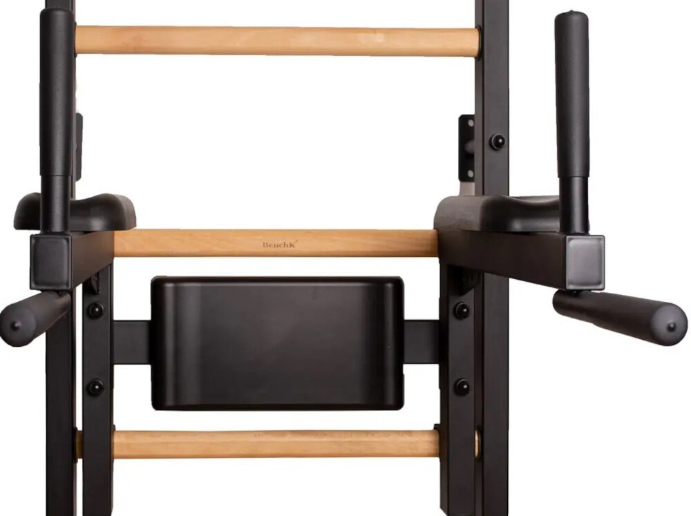 Drabinka gimnastyczna BENCHK 713B + Drążek - Poręcz – Ławka porecz do cwiczen dla profesjonalistow dla entuzjastow fitness dwa podlokietniki podklad pod plecy 4 antyposlizgowe raczki z poliuretanowej pianki