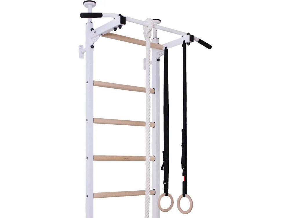 Drabinka gimnastyczna BENCHK 414 + Drążek - Poręcz – Ławka dwa kolka gimnastyczne