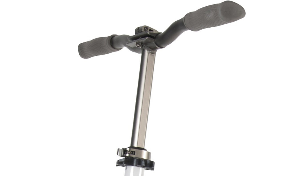 Hulajnoga HUDORA BigWheel Air all paths 280 Biały kierownica typu BMX uchwyty antyposlizgowy material pewny chwyt nie powoduje otarc plynna regulacja kierownicy w zakresie od 95 do 110 cm