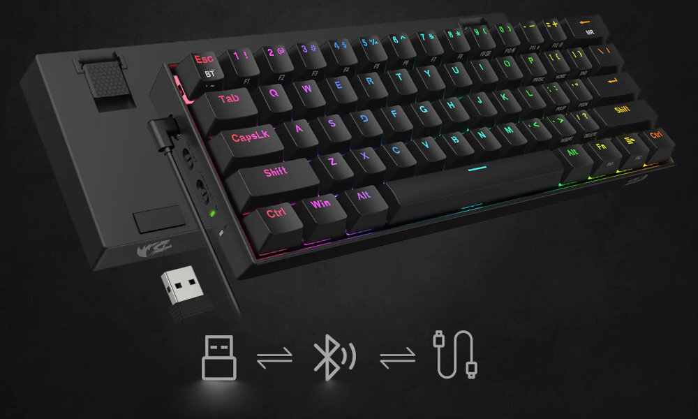 Klawiatura REDRAGON Draconic Pro K530 - Uniwersalna łączność bateria Bluetooth 5.0