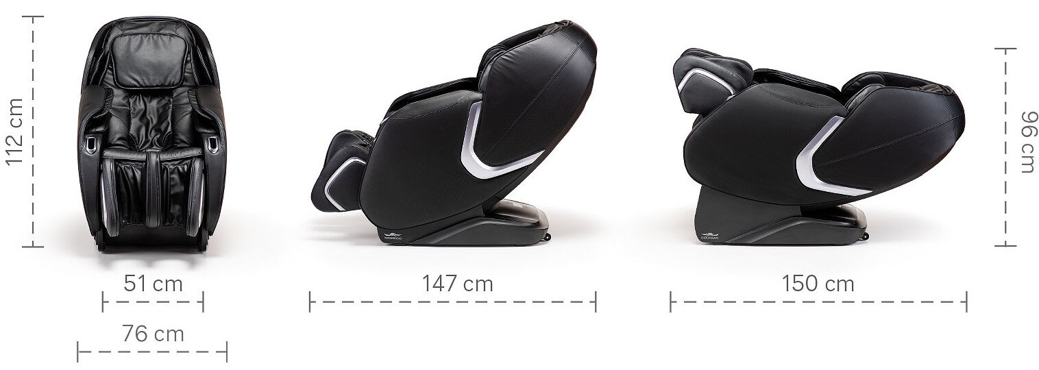 Wymiary fotela masującego Massaggio Eccellente 2.