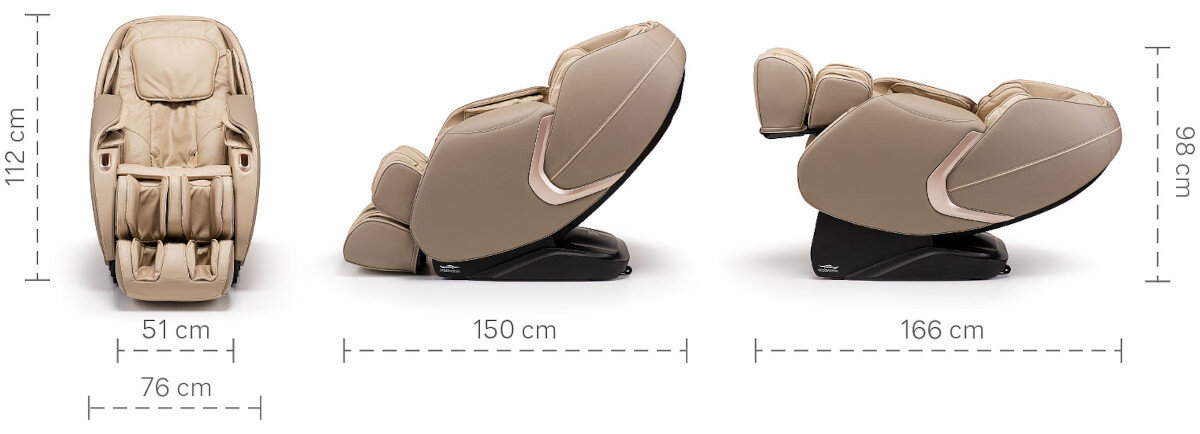 Wymiary fotela masującego Massaggio Eccellente 2 PRO.