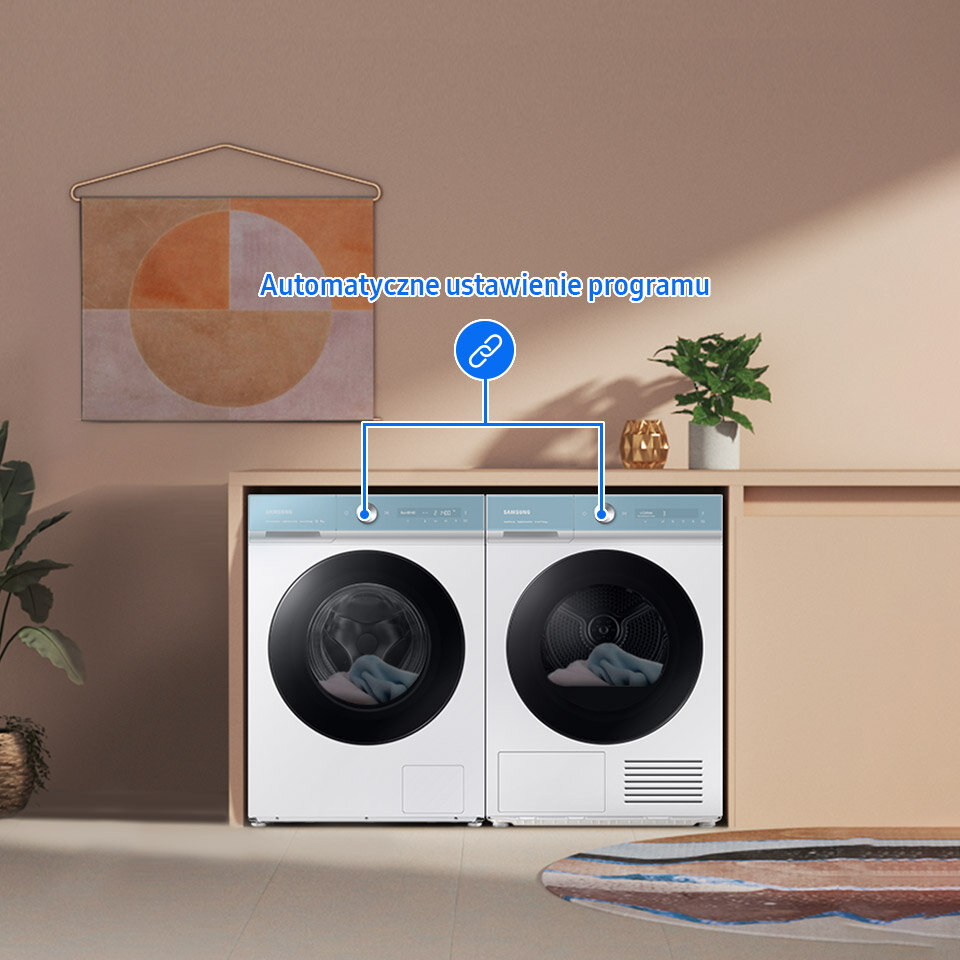Podłączenie do Wi-Fi pozwala zdalnie sterować pralką oraz zsynchronizować jej pracę z suszarką Samsung Podłączenie do Wi-Fi pozwala zdalnie sterować pralką oraz zsynchronizować jej pracę z suszarką Samsung