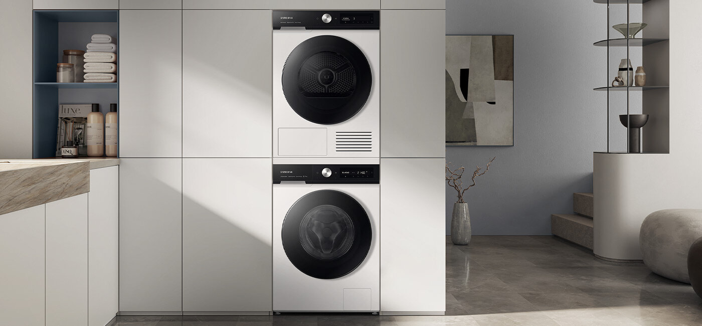 W sklepie Media Expert można kupić pralkę WW11BB744DGE, która została przedstawiona na zdjęciu razem z suszarką W sklepie Media Expert można kupić pralkę WW11BB744DGE, która została przedstawiona na zdjęciu razem z suszarką