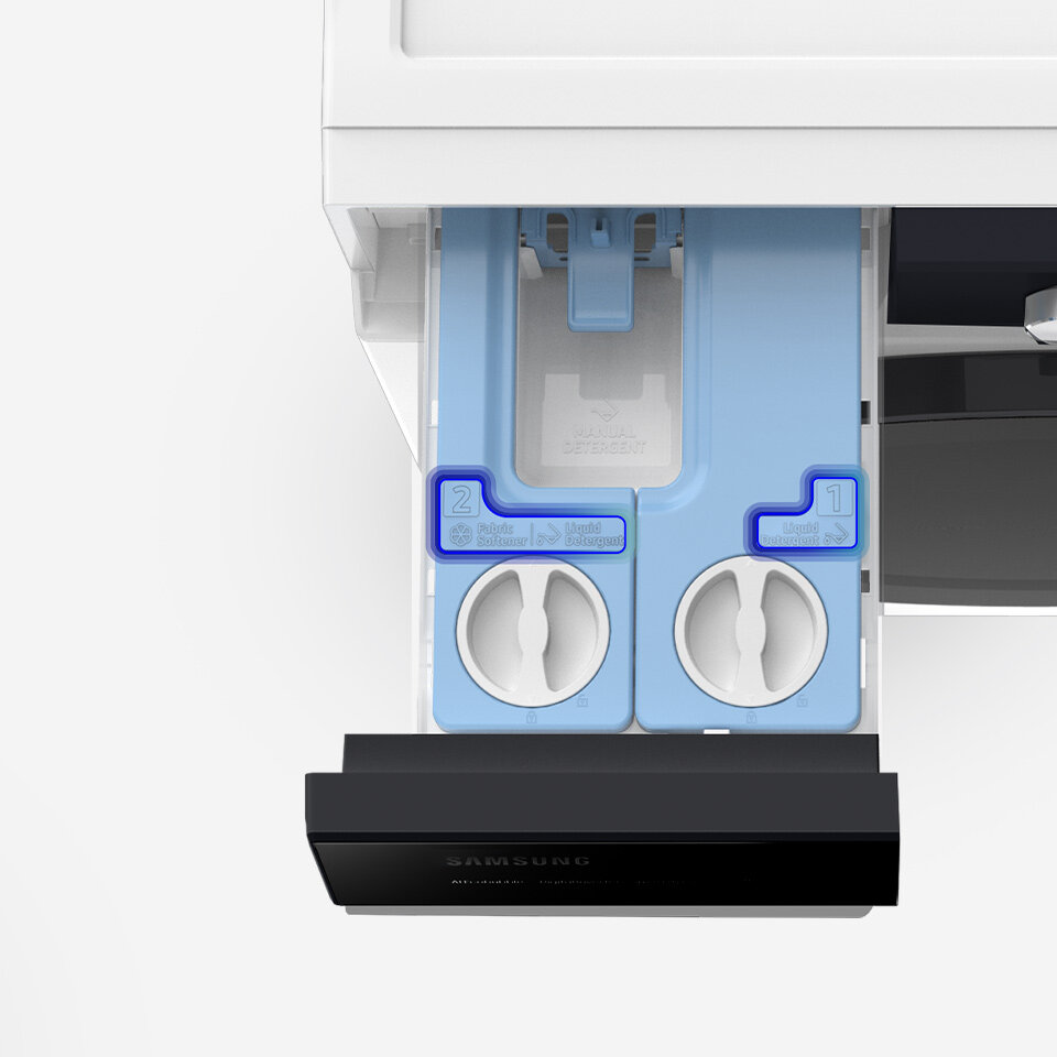 Ilość detergentu w każdym z dozowników jest dobierana automatycznie do zapotrzebowania Ilość detergentu w każdym z dozowników jest dobierana automatycznie do zapotrzebowania