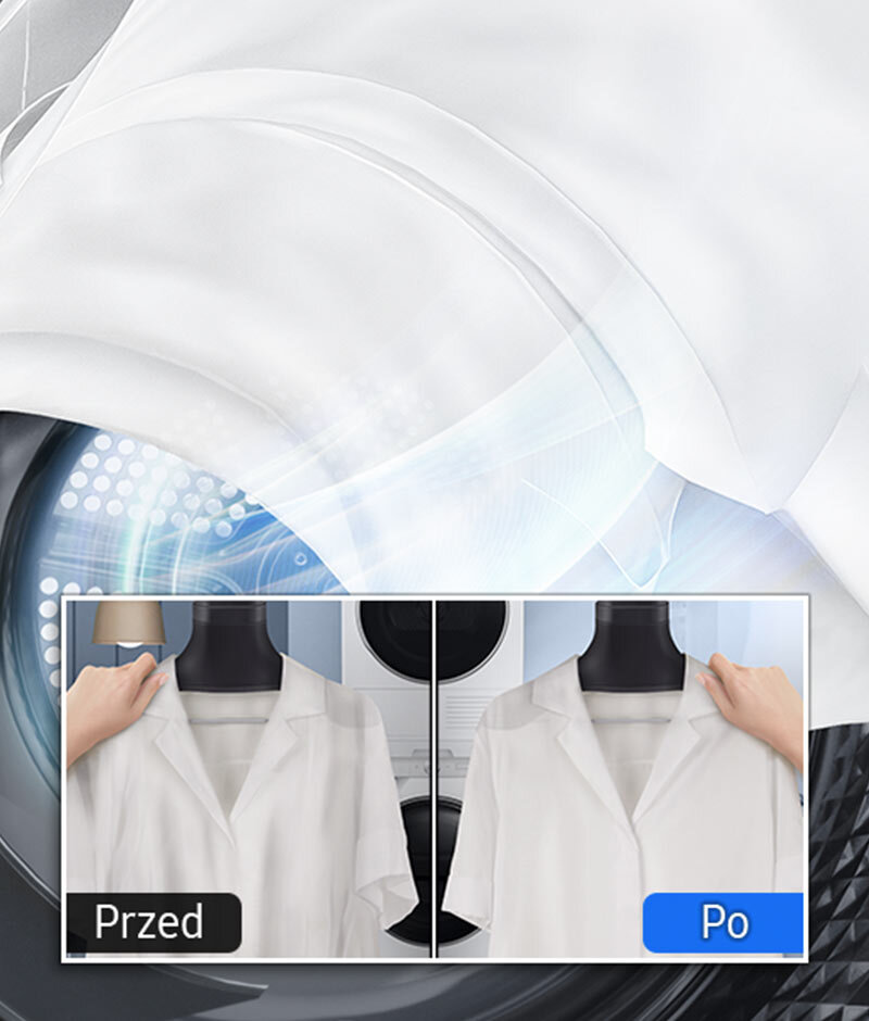 Specjalna funkcja sprawia, że ubrania włożone do suszarki wychodzą z niej bez zagnieceń