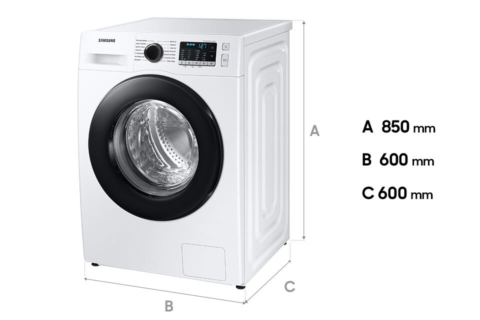 Parametry pralki Samsung WW11BGA046AE/EO z oferty sklepów Media Expert zostały naniesione na zdjęcie urządzenia Parametry pralki Samsung WW11BGA046AE/EO z oferty sklepów Media Expert zostały naniesione na zdjęcie urządzenia