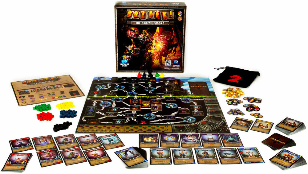 Gra planszowa LUCRUM GAMES Brzdęk! Nie drażnij smoka zestaw elementy