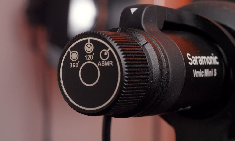 Mikrofon SARAMONIC Vmic Mini S pokrętło regulacja charakterystyka zbieranie