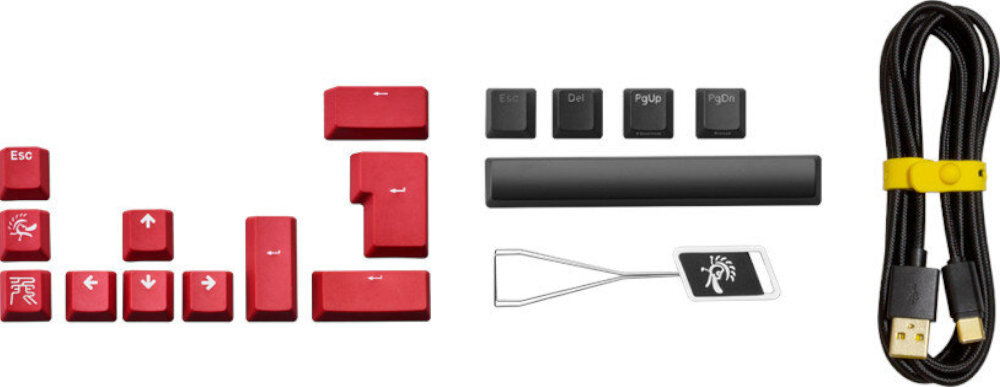 Klawiatura POWERCOLOR x Ducky One 2 SF Kailh Box Brown gaming wizualizacja artyzm sztuka nakładki wyposażenie