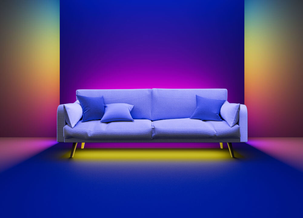 TAŚMA LED RGB SETTI+ SLS710 kolorowe oświetlenie led pod i za kanapą