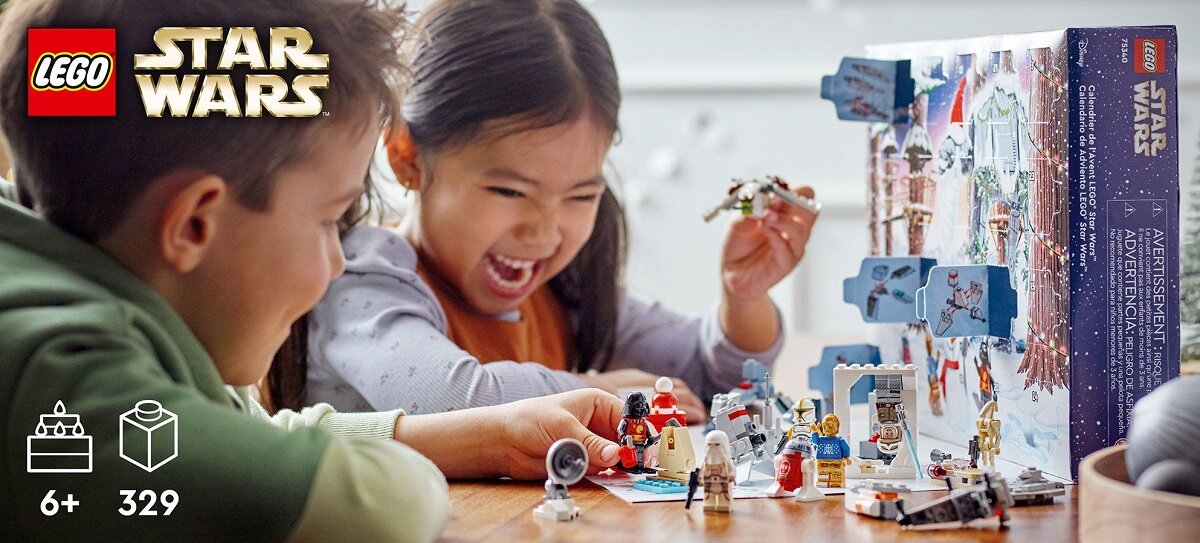 LEGO Star Wars Kalendarz adwentowy 75340 Świetna niespodzianka za każdymi drzwiczkami Dziesięć minimodeli pojazdów
