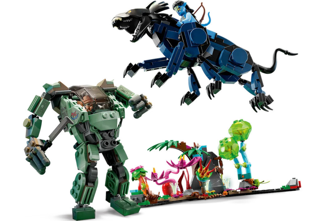 LEGO Avatar Neytiri i Thanator kontra Quaritch w kombinezonie PZM 75571 sceny film avatar