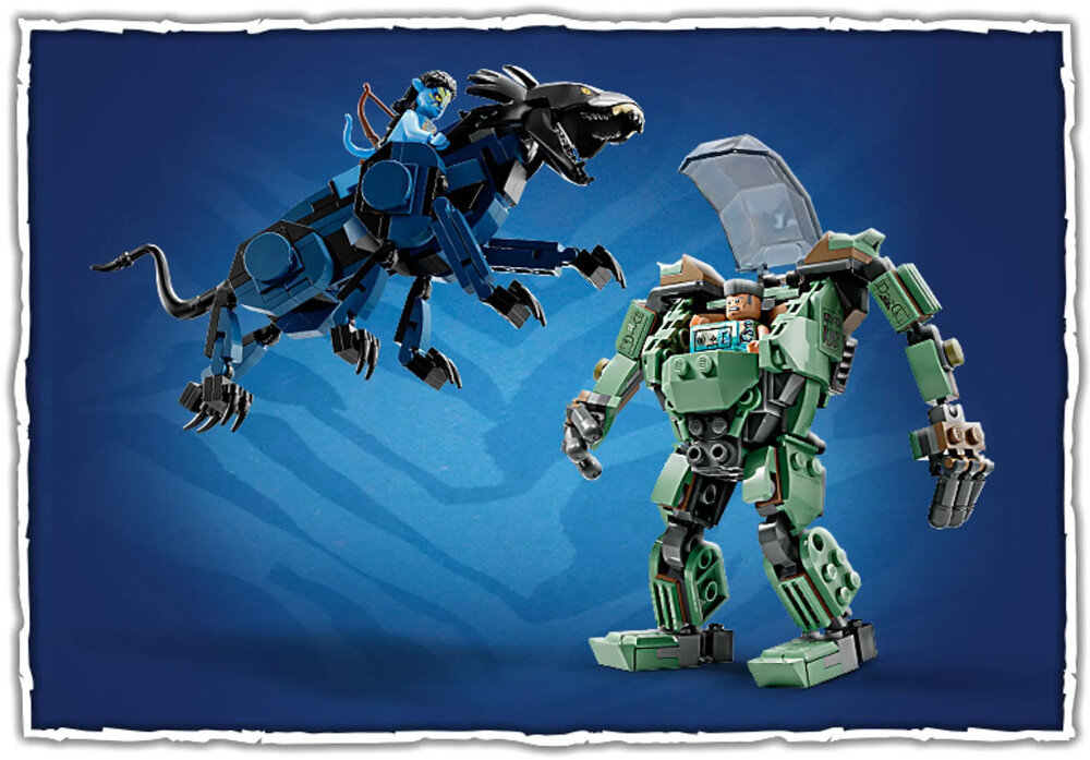 LEGO Avatar Neytiri i Thanator kontra Quaritch w kombinezonie PZM 75571 figurki thanator kombinezon pzm