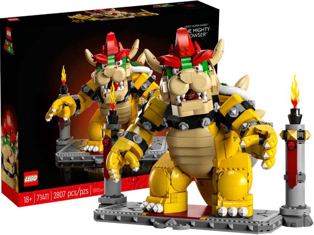 LEGO Super Mario Potężny Bowser 71411 elementy rozmiar