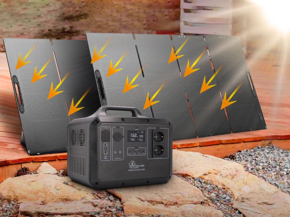 Stacja zasilania EXTRALINK EPS-S1500F 1568 Wh LifePO4 panale solarne MPPT