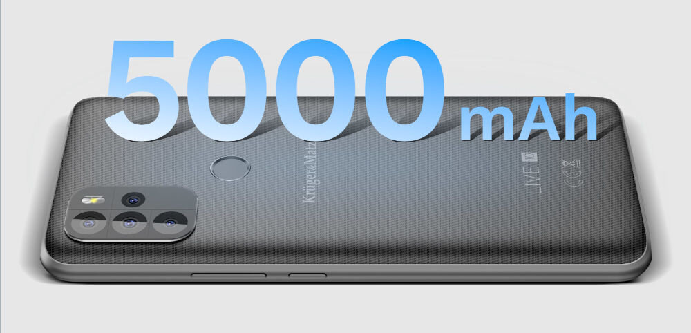 Smartfon KRUGER&MATZ LIVE 10S bateria 5000 mah, brak konieczności częstego ładowania