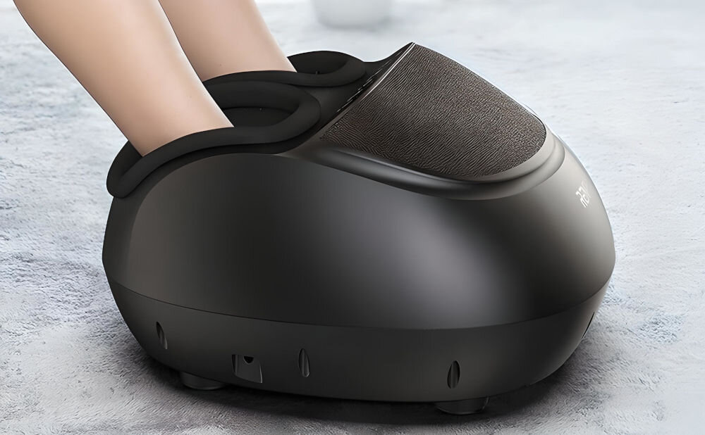 Masażer do stóp RENPHO RF-FM059R-BK ergonomiczny design komfort profesjonalizm masażu dostosowanie intensywności masażu trzy poziomy intensywności masazu Shiatsu trzy poziomy kompresji powietrznej funkcja podgrzewania włączana niezaleznie zwiększa poziom relaksu ciepło kojący efekt
