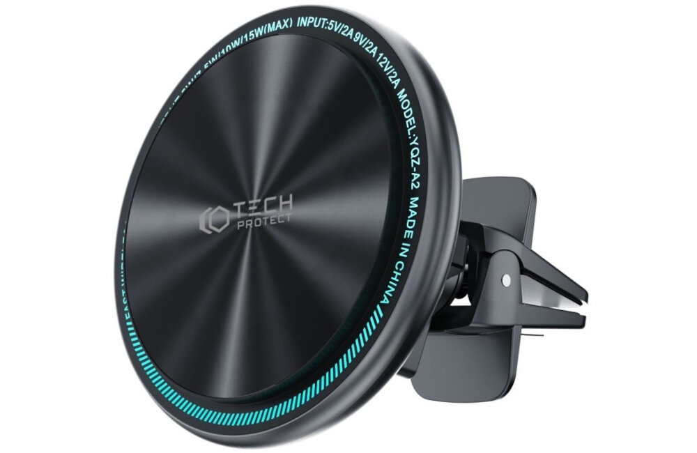 Uchwyt na telefon TECH-PROTECT A2 MagSafe Vent Charger Czarny akcesorium tworzywo materiał design wygląd wymiary obsługa