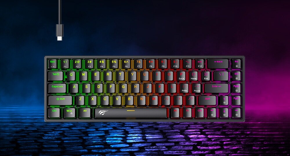 Klawiatura HAVIT KB865L gaming gra rozrywka podświetlenie design 