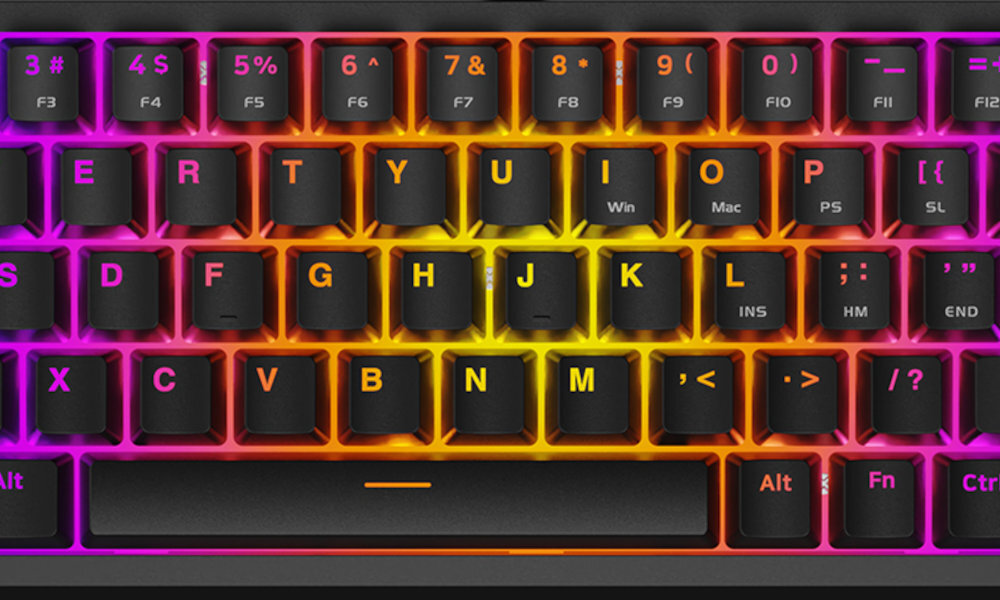 Klawiatura KRUX Atax 65% 65% Pro RGB Gateron Yellow Pro - estetyczne podsietlenie odtwarzanie określonych sekwencji
