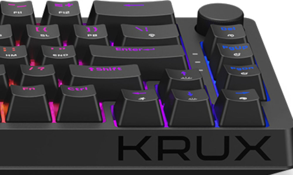 Klawiatura KRUX Atax 65% 65% Pro RGB Gateron Yellow Pro - kompaktowe wymiary wygoda ułatwienie