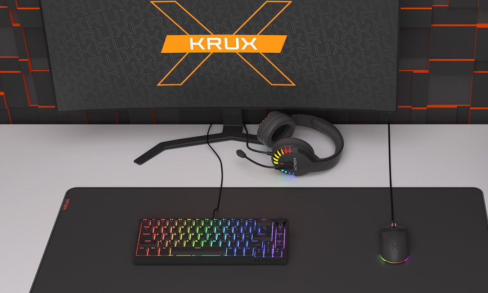 Klawiatura KRUX Atax 65% 65% Pro RGB Outemu Red - wygląd ogólny wytrzymałośc kompaktowe rozmiary brak bloku numerycznego