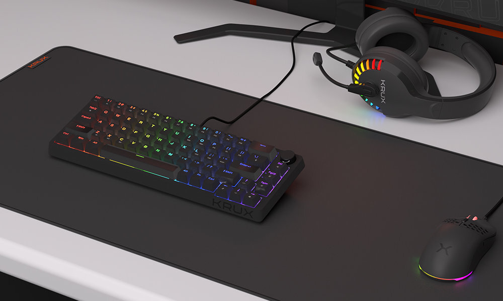 Klawiatura KRUX Atax 65% 65% Pro RGB Outemu Red - pełna wygoda podczas gry standardowy układ klawiszy