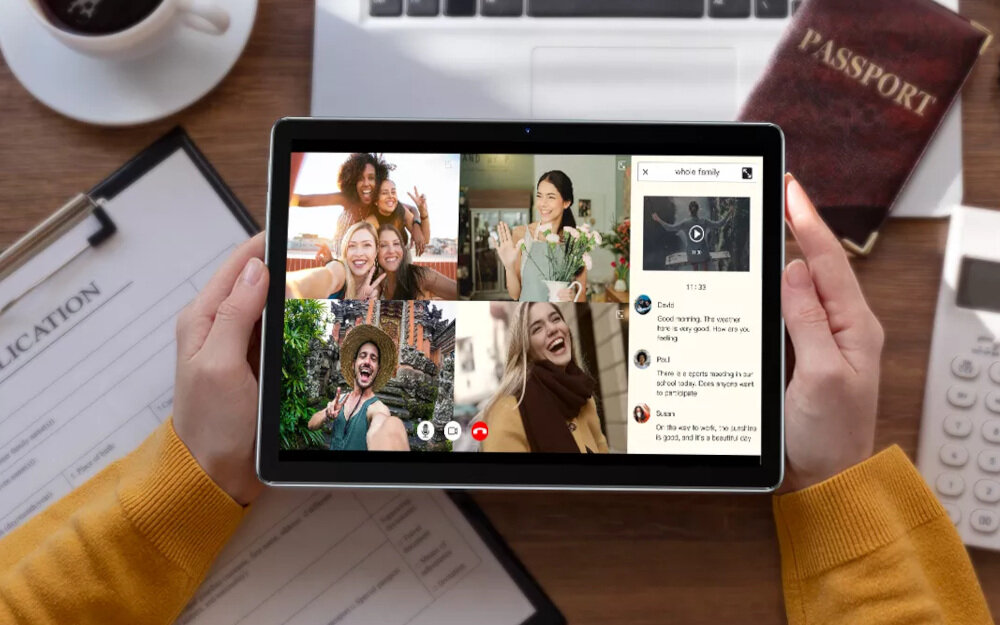 Tablet BLACKVIEW Tab rozdzielczość rdzenie przekątna czujniki aparat głośnik czas pracy procesor transmisja danych waga wifi pamięć złącza zestaw