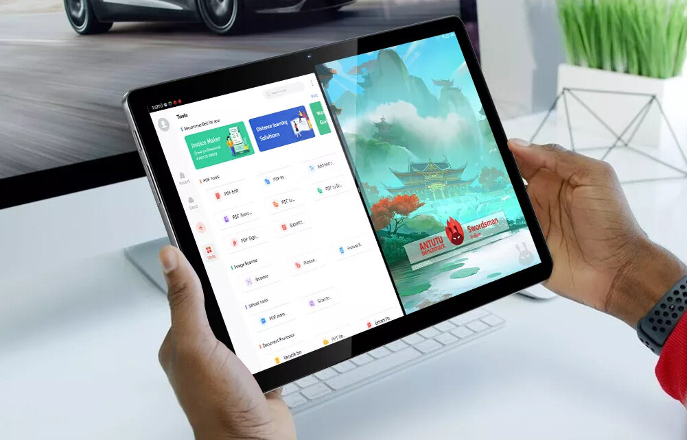 Tablet BLACKVIEW Tab rozdzielczość rdzenie przekątna czujniki aparat głośnik czas pracy procesor transmisja danych waga wifi pamięć złącza zestaw