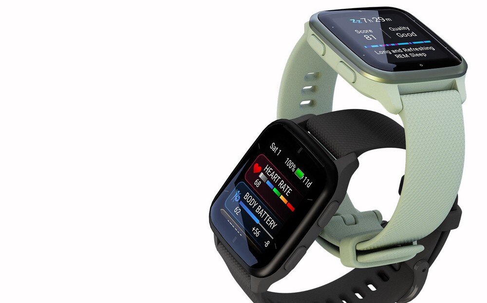 Smartwatch GARMIN Venu SQ 2 ekran bateria czujniki zdrowie sport pasek ładowanie pojemność rozdzielczość łączność sterowanie krew puls rozmowy smartfon aplikacja