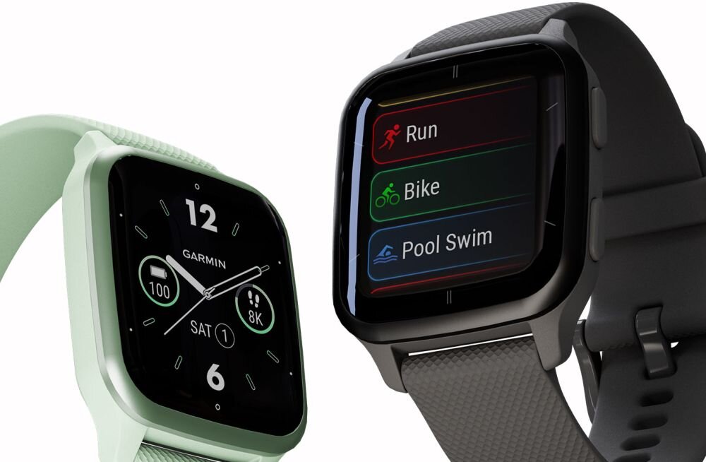 Smartwatch GARMIN Venu SQ 2 ekran bateria czujniki zdrowie sport pasek ładowanie pojemność rozdzielczość łączność sterowanie krew puls rozmowy smartfon aplikacja