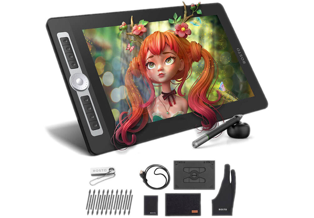 Tablet graficzny BOSTO BT-16HD Pro zawartosc zestawu