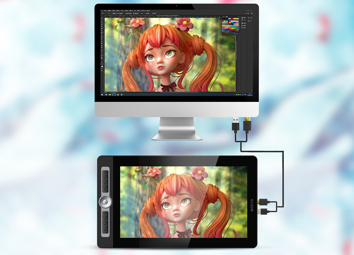 Tablet graficzny BOSTO BT-16HD Pro kompatybilnosc z windows i macos