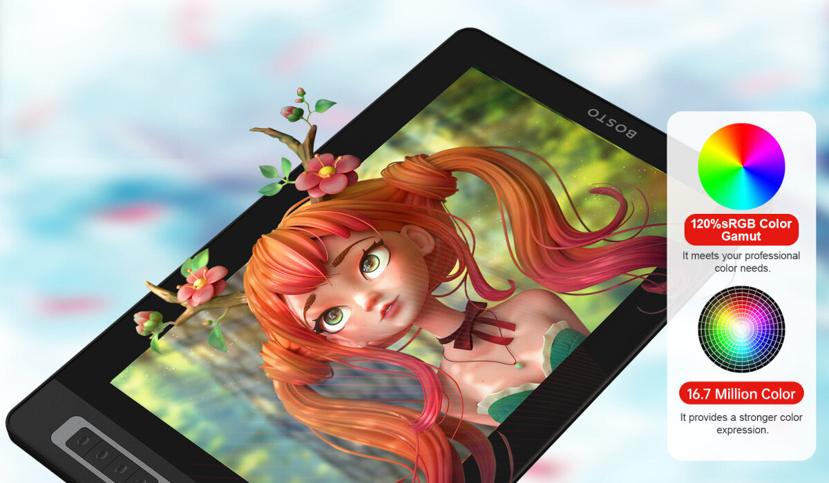 Tablet graficzny BOSTO BT-16HD Pro super odwzorowanie kolorow