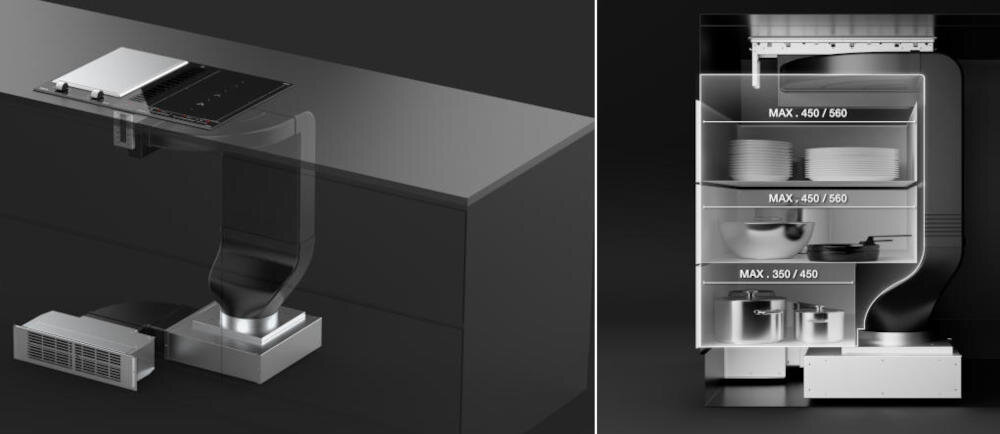 TEKA VarioPro FIH 16760 TOS BK okap projekt instalacja zewnętrzna recyrkulacyjna kompaktowa szuflada blat miejsce