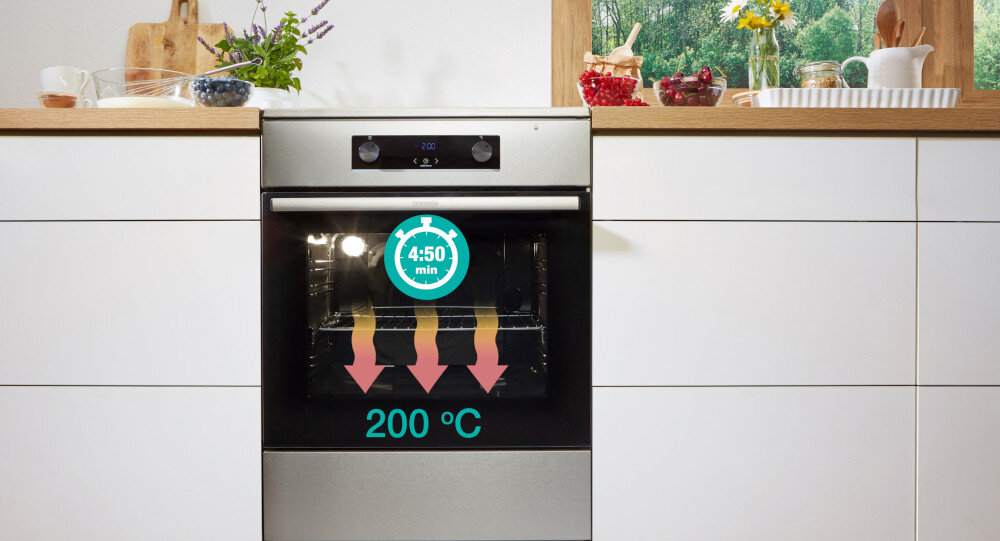 KUCHNIA GORENJE GEIT5C61XPG wizualizacja krótszy czas Szybkie nagrzewanie