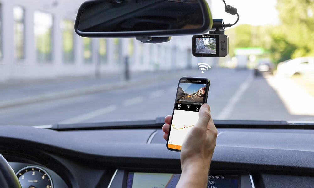 Wideorejestrator TRUECAM M11 GPS 4K łączność aplikacja Wi-Fi