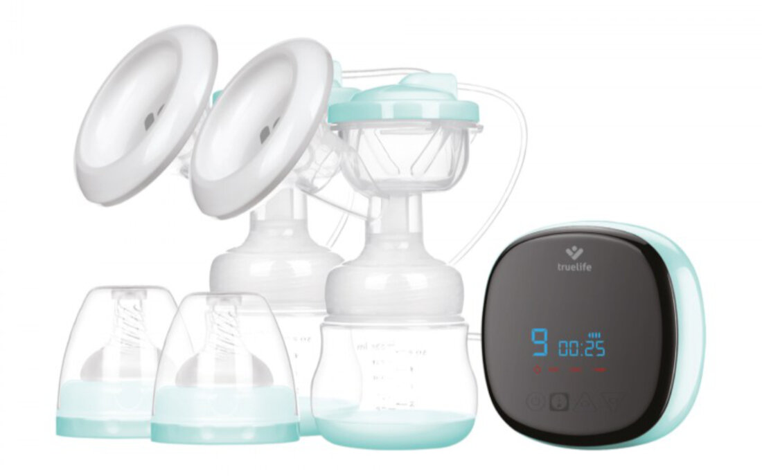 Laktator TRUELIFE Nutrio BP Electric Double Swoboda i mobilność pojemna bateria cicha praca dyskretne korzystanie Prosty w montażu i czyszczeniu