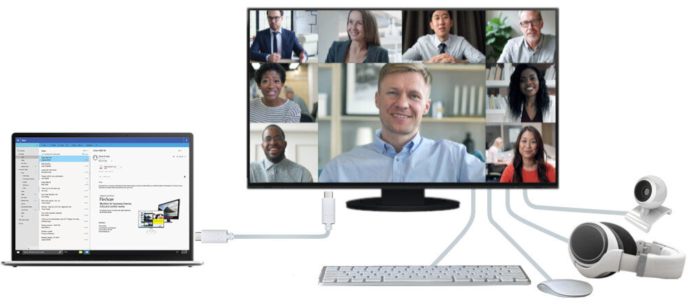Monitor EIZO FlexScan EV2781 złącza hub usb-c
