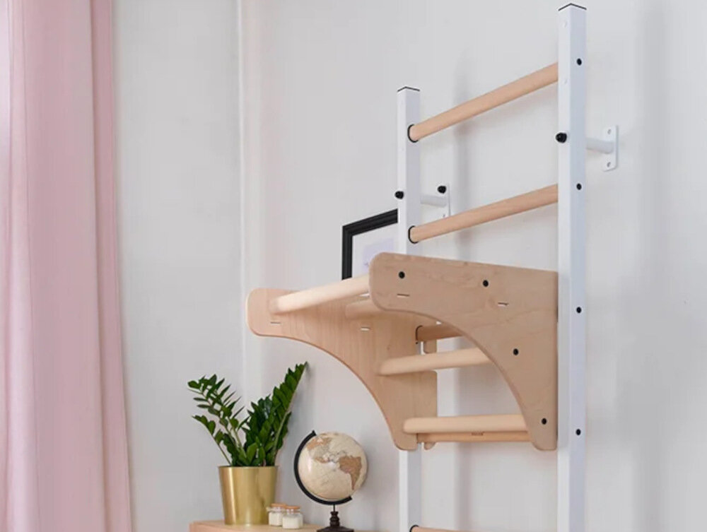 Drabinka gimnastyczna BENCHK 211W + Drążek 8 bukowych szczebelkow dwie warstwy organicznego oleju na bazie oleju lnianego obciazenie do 120 kg wysokosc 220 cm szerokosc 67 cm