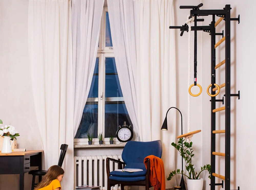 Drabinka gimnastyczna BENCHK 311B A076 + Drążek – Akcesoria do uzytku w domu na silowni w sali fitness maksymalna wytrzymalosc bezpieczenstwo solidna konstrukcja szeroki zakres cwiczen