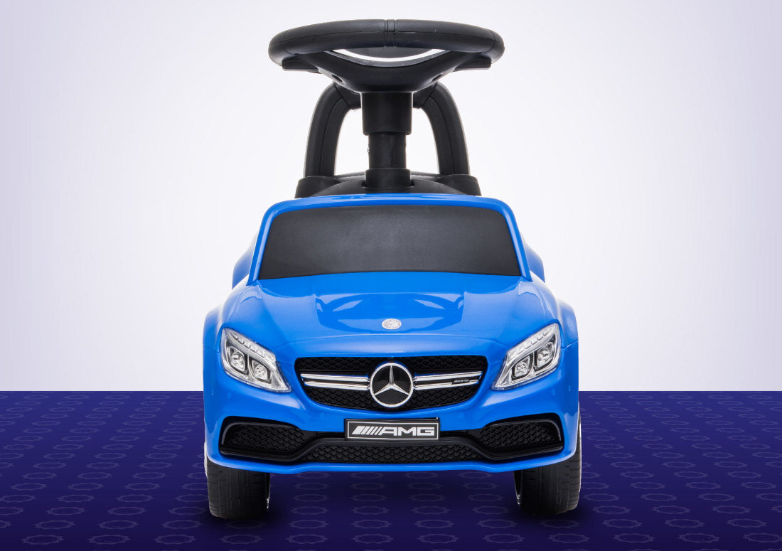 Jeździk SUN BABY Mercedes Coupe AMG C36 Niebieski siedzisko oparcie Praktyczny schowek wygoda