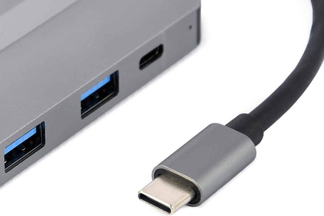 Stacja dokująca GEMBIRD A-CM-COMBO8-02złącza HDMI displayport usb rj-45 karta pamięci audio rozwiązanie wspomaganie ładowanie elegancja wytrzymałość komfort plugandplay