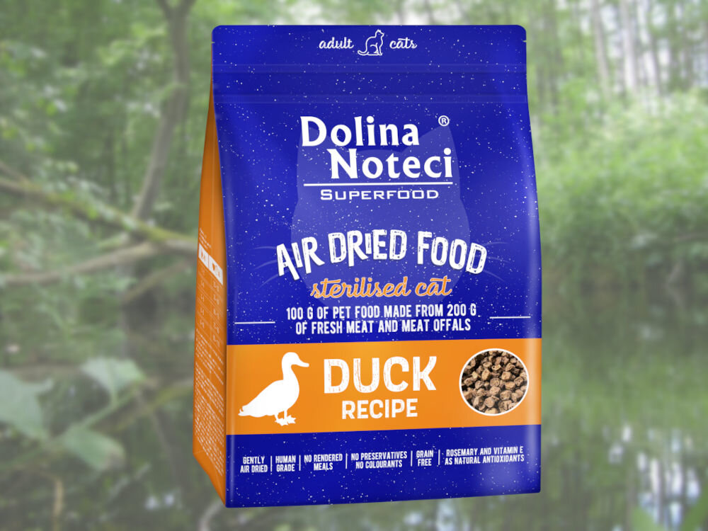 Karma dla kota DOLINA NOTECI Superfood Kaczka 1 kg dawkowanie analiza sklad