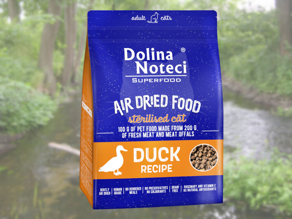 Karma dla kota DOLINA NOTECI Superfood Kaczka 1 kg dawkowanie analiza sklad